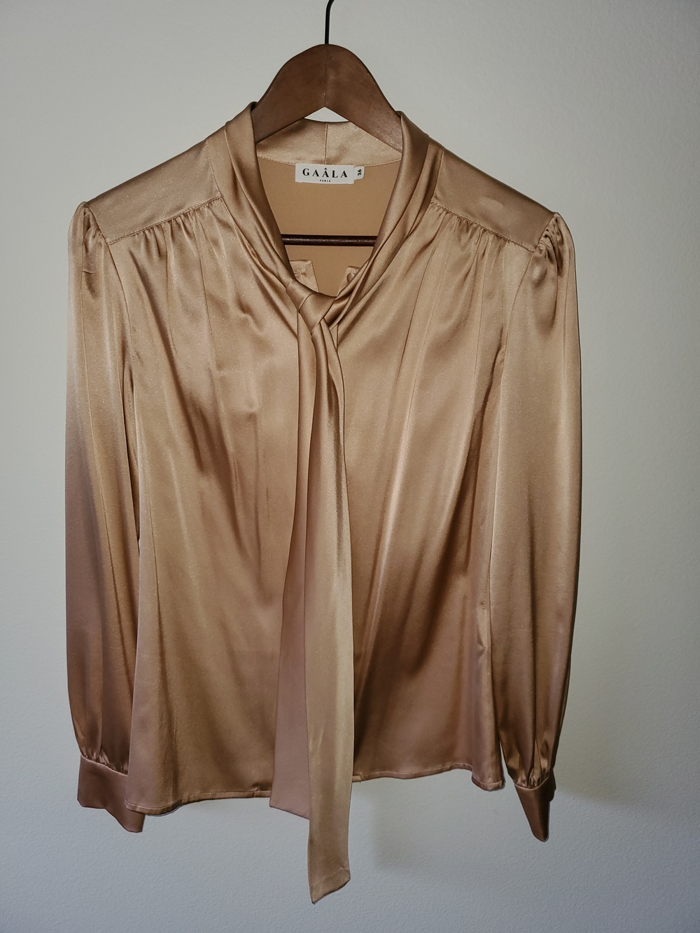 Gaâla Lena Silk Tie-Neck Blouse - Picture 2 of 9